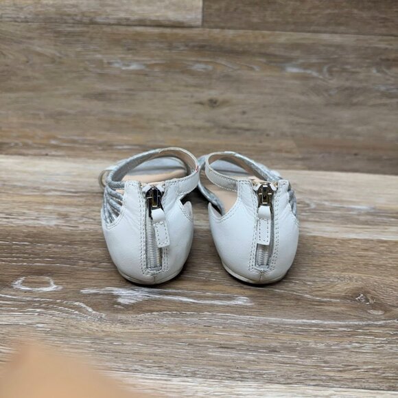 Franco Sarto Paddy Silver Leather Flat Sandals Women's Size 5.5 - Picture 3 of 7